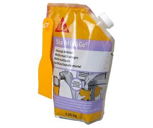 SIKA - Mortier multi-usages prêt à mélanger - Sika Mix & Go Gris - Réparation seuil, épaufrure, linteau et rebouchage fissures - Intérieur et extérieur - 1,25kg