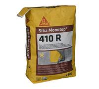 SIKA - Mortier réparation structural fibré - Sika MonoTop 410 R Gris - 25kg | Mortier fibré à prise rapide - Réparation faible ou forte épaisseur - Excellente adhérence sur nombreux supports