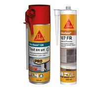 SIKA - Mousse polyuréthane expansive - Usage tous sens - Expansion 20L - 250ml - Blanc + Mastic acrylique pour joints et fissures - Spécial maçonnerie, portes, fenêtres - Int & Ext - Blanc - 300ml