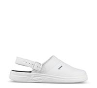 Sika Mules avec sangle de talon réglable réglable et imperméable en cuir respirant., Blanc., 41 EU