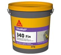 SIKA - Pâte de ragréage - SikaWall-340 Fin - Murs et plafonds - Épaisseur 0,3 à 4 mm - À mélanger au ciment ou plâtre - Intérieur et extérieur - 25 kg