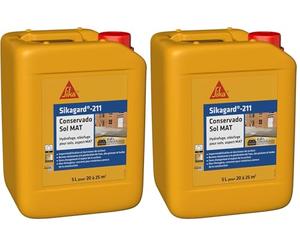 SIKA - Protection Hydrofuge, oléofuge pour sols et durcisseur de surface - Sikagard 211 Conservado Sol Mat - Multisupport - Extérieur - Effet perlant - Prêt à l'emploi -Pour 20 à 25m2-5L (Lot de 2)