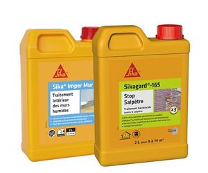 SIKA - Résine pour traitement intérieur des murs humides - Anti-moisissure - Anti-humidité -2L + Traitement bactéricide contre le salpêtre - Intérieur et extérieur - Prêt à l'emploi - 2L pour 8 à 14m²