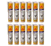 SIKA Sikaflex 112 Crystal Clear Lot de 12 cartouches de colle et de mastic universels Transparent 300 g