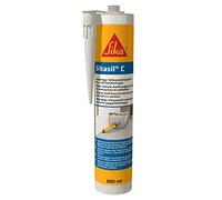 Sika Sikasil C Mastic silicone à réticulation neutre pour joints sanitaires et de construction, 300 ml, blanc
