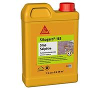 SIKA - Traitement bactéricide contre le salpêtre - Sikagard 165 Stop Salpêtre - Int/Ext - Multisupports - Bloque l'humidité - Prêt à l'empoi - Blanc laiteux - 2L