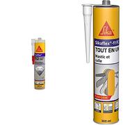Sikaflex-112 Crystal Clear, Mastic-colle multi-usages transparent maintien immédiat intérieur et extérieur, collage, 290ml & lex 11 FC Purform Blanc, Mastic, joint et collage multi-usages, 300ml