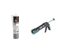 Sikaflex-522, Colle-mastic pour jointoiement de caravanes et camping-cars, Blanc, 300ml & Wolfcraft 4352000 Pistolet à Cartouche Mécanique MG 200 ERGO - 310 ml - Stop Goutte Automatique