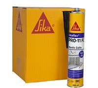 Sikaflex PRO 11 FC, Mastic-colle tout en 1 à prise rapide et multi applications -SNJF - Sans pistolet, Lot de 12 cartouches 300ml, Noir