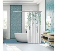 Sikaiqi Tringle à rideau de douche extensible en acier inoxydable 304 en forme de L (100-133 cm x 180-215 cm), installation sans perçage, pour salle de bain, habillement, espace privé