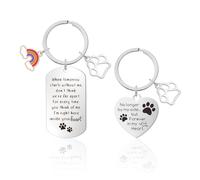 SIKAMARU Lot de 2 porte-clés commémoratifs en forme de chien en acier inoxydable, porte-clés gravés, porte-clés créatifs