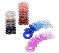 SIKAMARU Lot de 36 élastiques à cheveux en spirale, multicolores, pour femme et toutes occasions