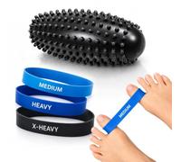 Sikeydels 3 Pièces Bandes Élastiques, 1 Massage de Trigger Point, Bandes Élastiques pour Corriger Hallux Valgus, Balle de Massage Pour Masser les Pieds, Redresse le Gros Orteil, Masser Pieds