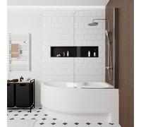 Siko - 160x100 cm Fortuna Plus baignoire d'angle en acrylique, droite + tablier + pare-baignoire + pieds, blanc (FO1600PPLUS-SETP1)