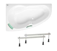 Siko - 160x95 cm Laguna Luiza baignoire d'angle avec pieds, acrylique, gauche, blanc (LU1600L-SET)