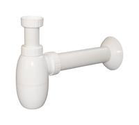 Siko - Multi siphon de lavabo 5/4″ DN40, pour mitigeur monocommande avec système de vidage, blanc (E560)