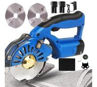 SikRea Coupeur Rotatif éLectrique Circulaire, Ciseaux en Tissu à Vitesse RéGlable (100-125 Mm), sans Fil + 5 RéGlages De Vitesse + 2 Lames, Coupe Maximale (27-40 Mm) pour L'Artisanat,100mm