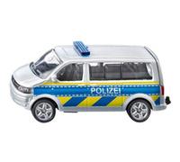 siku 1553, VW T5 Police de l'autoroute, Jouet automobile pour enfants, Métal/plastique, Argent, Hayon arrière ouvrable, Attelage de remorque