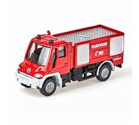siku 1068 - Camion de pompiers Unimog, 1:87, Métal/Plastique, Rouge, Pneus en caoutchouc, Jouet pour enfantss
