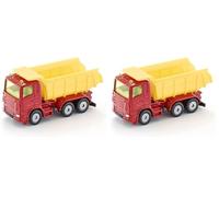 SIKU 1075, Camion avec Benne basculante, Métal/Plastique, Rouge/Jaune, Benne basculante (Lot de 2)