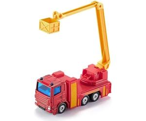 siku 1080, Camion Pompiers à Bras Élévateurs Articulés, Rouge/jaune, Plate-forme élévatrice de sauvetage pliable, Nacelle pivotante