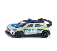 SIKU 1110 Ford Mustang Mach-E 1400 Custom Voiture de Police Miniature avec Design Authentique, carrosserie en métal, Argent-Bleu, modèle de Voiture électrique pour Enfants