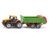 SIKU 1133 Tracteur JCB avec épandeur Universel Strautmann, hayon arrière ouvrant, doseur réglable, carrosserie en métal, Jouet agricole