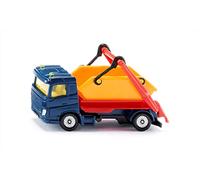 SIKU 1298, Camion avec Benne, Camion Jouet, Multicolor avec Peinture métallisée Bleu Sequin, Bras de Grue Mobiles, Benne avec Dispositif de basculement, Attelage de Remorque