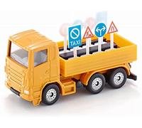 siku 1322, Camion avec panneaux de signalisation routière, métal/plastique, orange, 8 panneaux de signalisation routière inclus