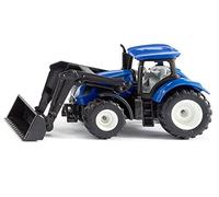 siku 1396, Tracteur New Holland avec Chargeur frontal, Métal/plastique, Bleu/noir, Chargeur frontal mobile, Attelage de remorque