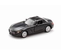 siku 1445, Mercedes-Benz SLS, Métal/Plastique, Noir, Voiture jouet pour enfants, Portes Papillon ouvrables