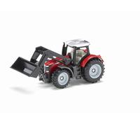 Siku Tracteur Massey Ferguson 1484 – Métal/Plastique, chargeur frontal mobile Rouge/Noir