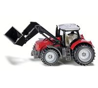 Siku Tracteur Massey Ferguson 1484 – Métal/Plastique, chargeur frontal mobile Rouge/Noir
