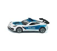 siku 1525, Voiture de Police Chevrolet Corvette ZR1, jouet de police, métal/plastique, bleu/blanc, Capot ouvrable