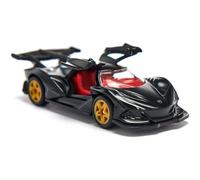 siku 1527, Voiture de Sport Apollo IE, Métal/Plastique, Noir, Intérieur en rouge, compatible avec les autres modèles siku de la même échelle