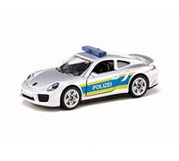 siku 1528 - Voiture De Patrouille Porsche 911, Métal/Plastique, Argent, Portes Ouvrables