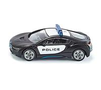 siku 1533, BMW i8 Voiture de Police Américaine, Métal/plastique, Noir/Blanc, Polyvalente, Véhicule-jouet pour enfants