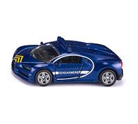 siku 1541, Voiture de Police Bugatti Chiron, Bleue, Métal/plastique, Pneus en Caoutchouc, Capot ouvrable