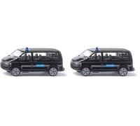 SIKU 1548 VW T5 Special Operations Command, Métal/Plastique, Noir, Voiture Jouet pour Enfants, Conception détaillée, Hayon ouvrant. (Lot de 2)