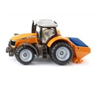 Siku 1563 Massey Ferguson avec épandeur de sel, Métal/Plastique, Orange, Tracteur Jouet pour Enfants, Épandeur de sel Inclus, Cabine Amovible