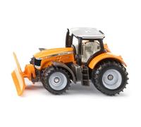 Siku 1564 Massey Ferguson avec Chasse-Neige, métal/Plastique, Orange, Tracteur Jouet pour Enfants, avec Chasse-Neige, Cabine Amovible