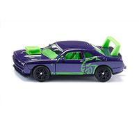 Siku Jouet automobile Dodge Challenger SRT Hellcat 1572 - métal, portes ouvrables, bleu prune