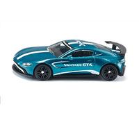 siku 1577, Aston Martin Vantage GT4, Jouet Automobile, Métal/plastique, Bleu, Peinture métallisée, Aileron Arrière énorme, Jantes sportives, Design détaillé