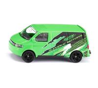 siku 1585, VW T5 Transporter, Métal/plastique, Vert/noir, Hayon ouvrable, Voiture-jouet pour enfants