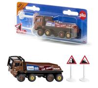 siku 1686, Camion HS Schoch 8x8 MAN Truck Trial, métal/plastique, brun, 2 Panneaux d'avertissement inclus, Combinable avec les modèles siku de la même échelle