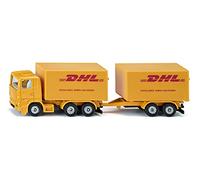 siku 1694, Camion DHL avec Remorque, métal/plastique, Jaune, hayons ouvrants, remorque détachable