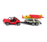 Siku 1696 Buggy Avec Avion Sportif Set De Jouets Métal Plastique Rouge Jaune Avec Remorque Pneus En Caoutchouc Ailes D Avion Rabattables