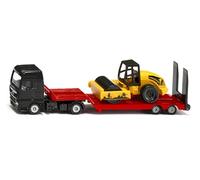 Siku 1760 Camion Man avec remorque surbaissée et Rouleau compresseur, 1:87, métal/Plastique, Multicolore, Ensemble de Jouets, remorque surbaissée Amovible, Rouleau compresseur Mobile