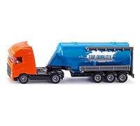 siku 1792, Camion avec remorque silo, 1:87, Métal/Plastique, Orange/Bleu, Remorque amovible