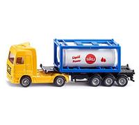 siku 1795, Camion avec conteneur-citerne, 1:87, Métal/Plastique, Jaune/Bleu, Semi-remorque amovible